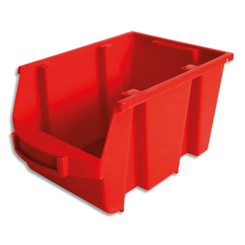 VISO Bac de rangement à bec 4L Spacy avec porte-étiquette en polypropylène Rouge L14 x H12,5 x P23 cm photo du produit Principale L