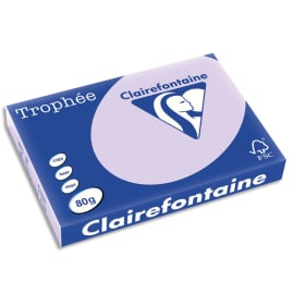 CLAIREFONTAINE Ramette de 500 feuilles papier couleur TROPHEE 80 grammes format A3 lilas 1250 photo du produit