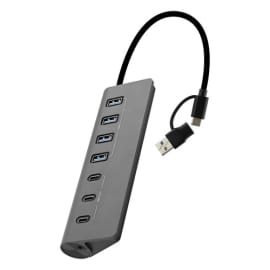 TNB Hub 7en1 usb-a & usb-c 3.0 vers 4x usb-a + 3xusb-c - dark aluminium HUBUSB7ALUC photo du produit