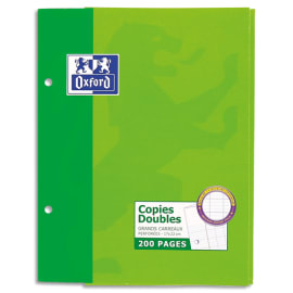 Etui de copies doubles Oxford 200 pages + 100 pages A4 Grands carreaux -  Feuilles doubles - Achat & prix