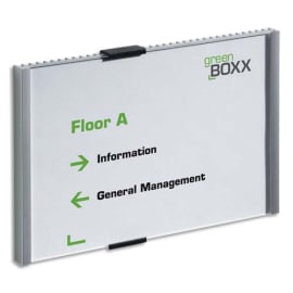 DURABLE Plaque de porte Infosign A5 aluminium - livrée avec kit fixations - L210 X H148,5 mm - Argent photo du produit