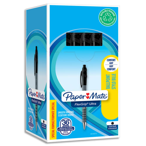 PAPERMATE Pack de 30+6 Stylo à bille pointe moyenne rétractable