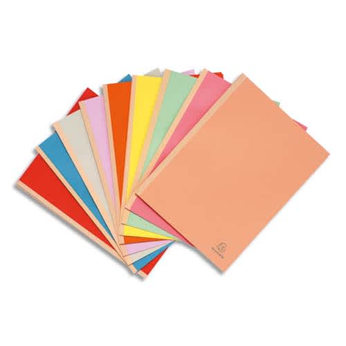 EXACOMPTA Paquet de 25 chemises à dos toilé, carte 320 grammes, dos 3cm, 24x32cm, coloris assortis photo du produit