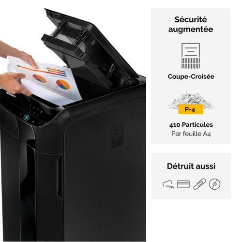 FELLOWES Destructeur AUTOMAX 550C sécurité P-4, coupe croisée - 4963101 photo du produit Secondaire 3 L