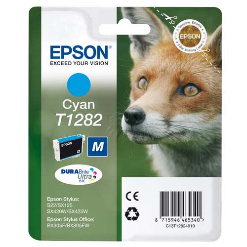 EPSON Cartouche Jet d'Encre DURABrite Ultra Cyan ''Renard'' (T1282) - C13T12824012 photo du produit Principale L