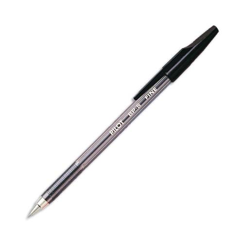 PILOT Stylo à bille rechargeable pointe fine encre Noire corps plastique cristal avec capuchon BP-SF photo du produit Principale L