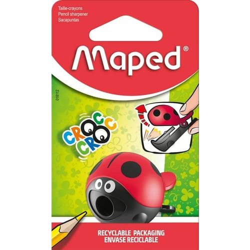 MAPED Blister taille-crayons CROC CROC EASY 1 usage avec pince. Design coccinelle ou baleine photo du produit Secondaire 1 L