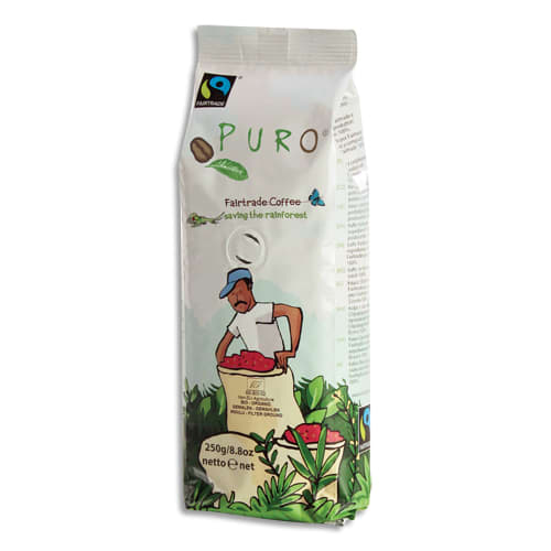 PURO Paquet de 250g de café Bio moulu 100% arabica, origine agriculture biologique photo du produit Principale L