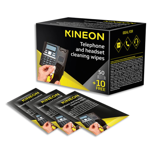 KINEON Boîte de 60 lingettes nettoyantes pour téléphone (50 lingettes + 10 lingettes gratuites) photo du produit Principale L