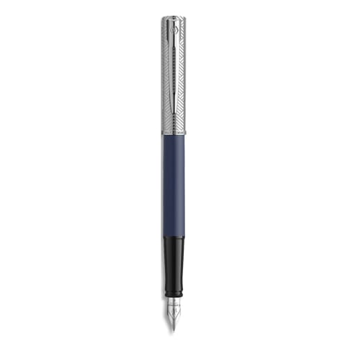 WATERMAN Allure Deluxe Plume pointe fine, capuchon, corps bleu, cartouche d'encre bleue, coffret cadeau photo du produit Principale L