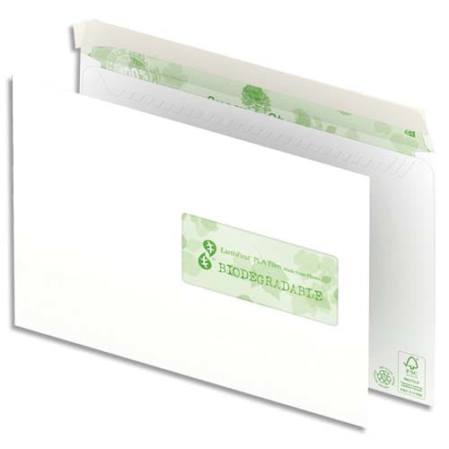 OXFORD Boîte de 500 enveloppes recyclées extra Blanches 90g format C5 162x229 mm avec fenêtre 45x100 mm photo du produit Principale L