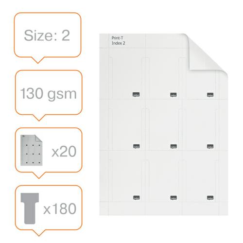 NOBO Pack de 80 fiches T imprimables Indice 2 - Blanc - 2402002 photo du produit Secondaire 1 L