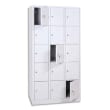 MT INTERNATIONAL Vestiaire 5 Cases 3 Colonnes acier Blanc, L80 x H180 x P50 cm, case L22xH31,5xP47,5 cm photo du produit