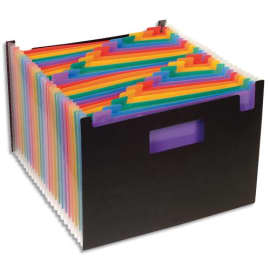 VIQUEL Trieur Seatcase Rainbow 24 compartiments, en polypro 7/10e, 2 poignées, Noir intérieur multicolore photo du produit