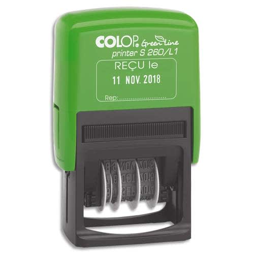 COLOP Dateur formule bicolore RECU LE - Printer S 260 L1 GreenLine. Encr.auto. Dim.empreinte 24x45mm photo du produit Principale L