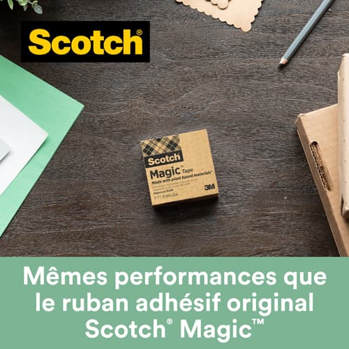 SCOTCH Lot de 3 rubans Scotch Magic recyclé, 19mmx30m + 1 dévidoir recyclé C38 Noir photo du produit Secondaire 2 L