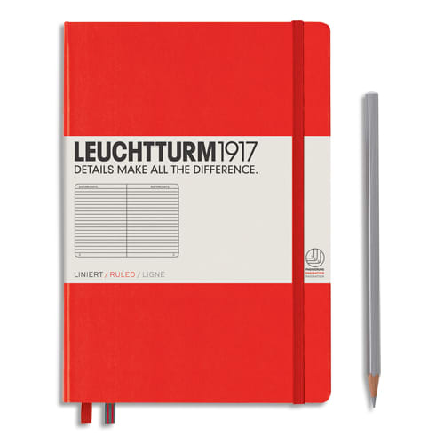 LEUCHTTURM 1917 Carnet rigide 14,8x21cm 251 pages lignées numérotées. Coloris Rouge photo du produit Principale L