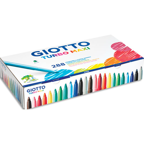 GIOTTO Schoolpack de 288 feutres Turbo Maxi pointe large couleurs assorties photo du produit Principale L