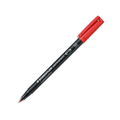 STAEDTLER Feutre multi-usages pour support lisse LUMOCOLOR Encre rouge permanente Pointe de 1mm photo du produit Principale L