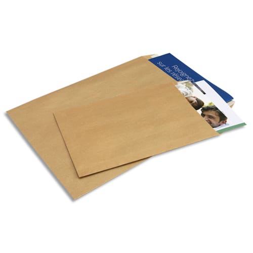 Boite de 250 enveloppes kraft brun, format C4: 229x324 mm, 90 g