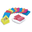 POST-IT Dévidoir Z-notes Pro Blanc rechargeable + 12 blocs Z-notes Super Sticky assortis 76 x 76 mm photo du produit