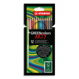 STABILO GREENcolors ARTY crayon de couleur - Etui carton de 12 crayons de couleur - Coloris assortis photo du produit