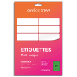 OFFICE STAR Boîte 1200 étiquettes adhésives multiusage format 70x37mm. Planche A4. Coloris vert photo du produit