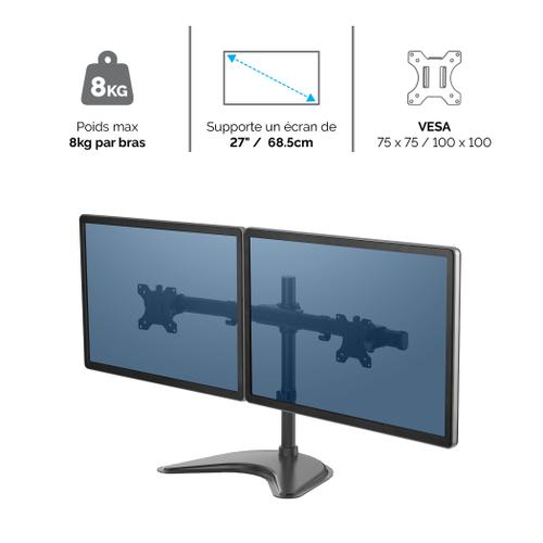 FELLOWES - FELLOWES Bras porte-écran double horizontal