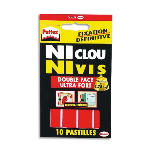 PATTEX Pochette de 10 pastilles adhésives NiClou, NiVis photo du produit Principale L