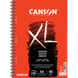 CANSON Bloc spiralé de 120 feuilles de papier dessin CROQUIS XL 90g grand format A4 photo du produit