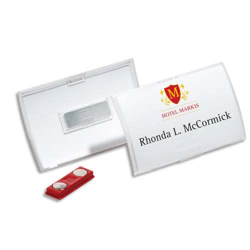 DURABLE Boîte 10 Badges à aimant Click Fold - L90 x H54 mm photo du produit Principale L