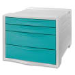 ESSELTE Bloc de classement 4 tiroirs Colour'Breeze Bleu. Dimensions (lxhxp) : 24,5x36,5x28,5cm photo du produit