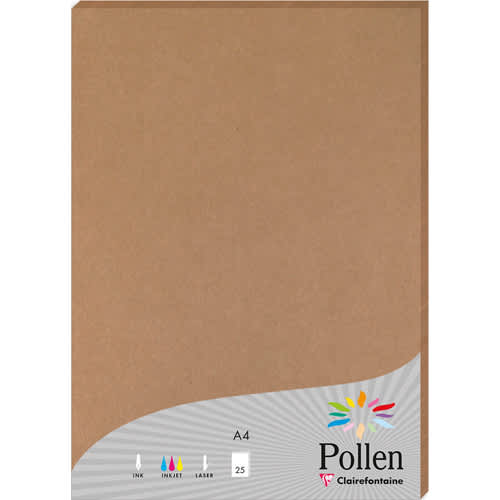 CLAIREFONTAINE Etui de 25 feuilles 210g POLLEN 21x29,7cm. Coloris Kraft photo du produit Principale L