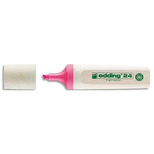 EDDING Surligneur ECOLINE-24 pointe biseautée a une largeur de trait de 2 à 5 mm. Couleur rose photo du produit Principale L