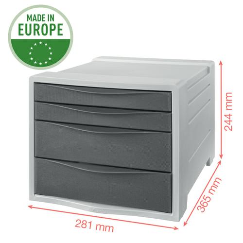 ESSELTE Colour'Breeze Bloc de classement, 4 tiroirs, corail, 628457 photo du produit Secondaire 1 L