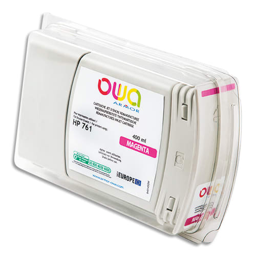 OWA Cartouche compatible Jet d'encre remanufacturée Magenta HP 761 / CM 993 A B45145OW photo du produit Principale L