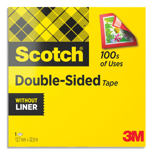 SCOTCH Ruban adhésif double face, 12 mm x 33 m, en boîte individuelle photo du produit