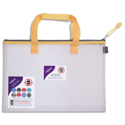 SNOPAKE Sac zippé EVA Mesh A3 anse jaune, sangle de transport avec prise en main 48 x 35 cm photo du produit Principale L