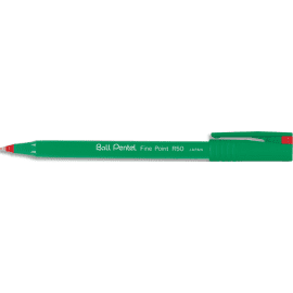 PENTEL Stylo feutre à bille pointe plastique 0,8 mm encre Rouge corps plastique Vert R 50 photo du produit