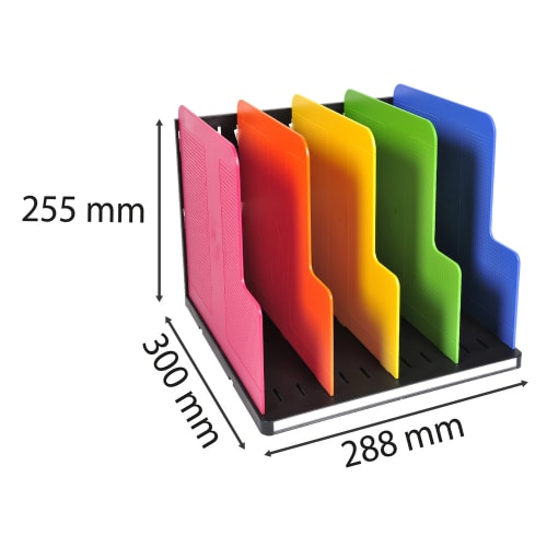 EXACOMPTA Trieur vertical ModuloTop + 5 intercalaires Iderama Noir/Arlequin  ≡ CALIPAGE