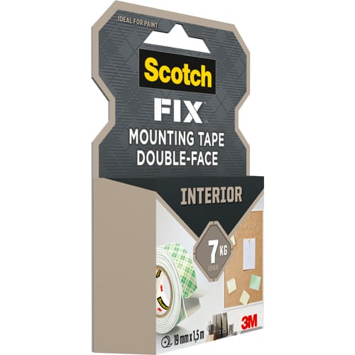 Double face extérieur SCOTCH FIX 3m x 19mm gris