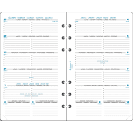 EXACOMPTA Recharge organiseur Exatime 17 sem. horizontal 10,5x17,2 cm perfor&eacute; Janvier &agrave; D&eacute;cembre photo du produit