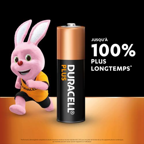 DURACELL Piles alcalines AA Plus 100%, 1,5V LR6 MN1500, lot de 20 piles