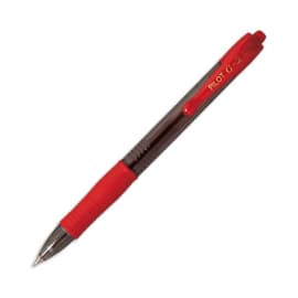 PILOT Stylo à bille pointe large rétractable encre gel Rouge corps plastique avec grip caoutchouc G2 photo du produit