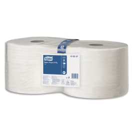 TORK Lot de 2 Bobines papier d'essuyage Basic W1 510 mètres, 2 plis, Format prédécoupé 23,5 x 34 cm Blanc photo du produit