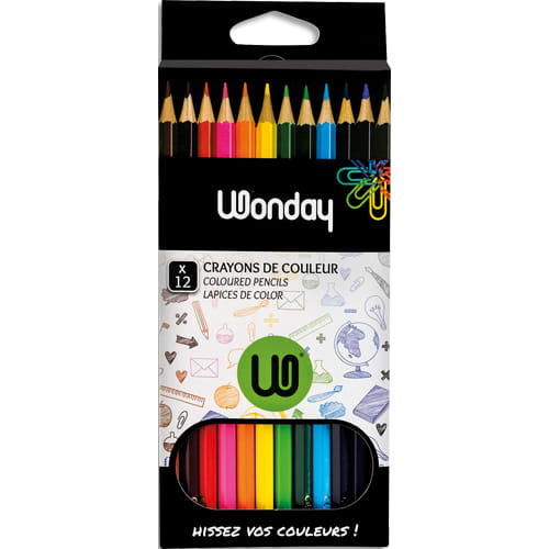 Etui de 12 crayons de couleurs fluo, pastel et métallisés