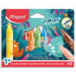 MAPED Pochette de 12 crayons cire Jungle Fever. Format jumbo. Texture grasse photo du produit