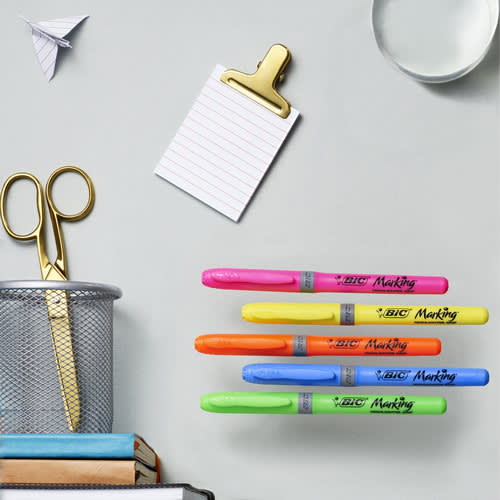 BIC Highlighter Grip Surligneurs Pointe Biseautée - Vert photo du produit Secondaire 2 L