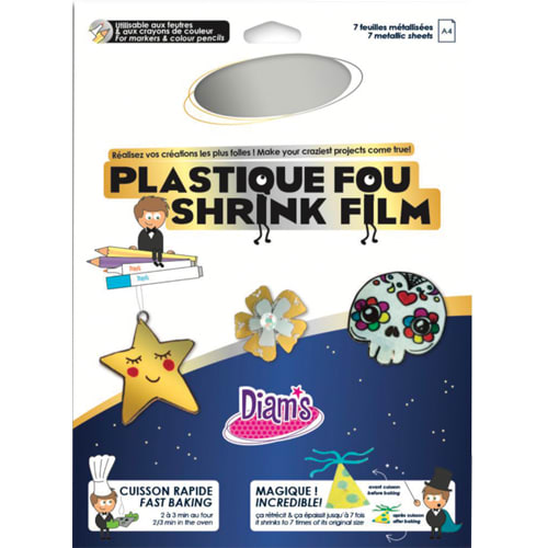 OZ INTERNATIONAL Pochette de 7 feuilles A4 de plastique dingue DIAM'S métallisé argent photo du produit Principale L