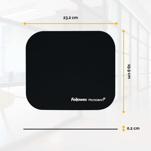 FELLOWES Tapis de souris antibactérien Noir Microban 5933907 photo du produit Secondaire 1 L